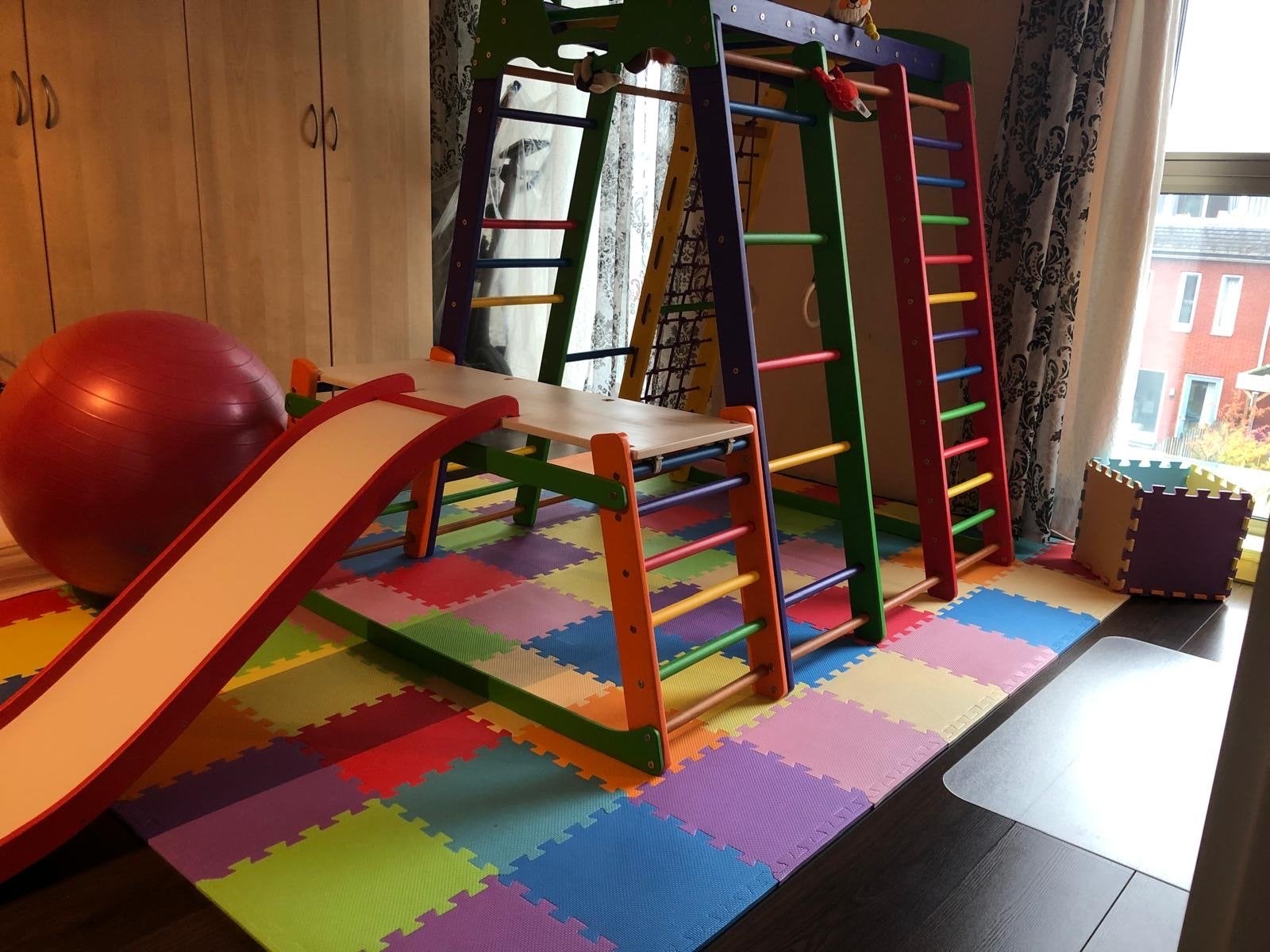 Kleurrijk Klimtoestel met Glijbaan en Klimnet voor Kinderen, Kinderen en Baby's, Speelgoed | Buiten | Speeltoestellen, Ophalen