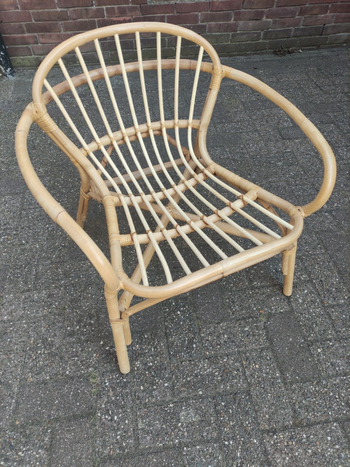 Rotan stoel - Vintage design, Huis en Inrichting, Ophalen, Overige kleuren, Vintage, Riet of Rotan