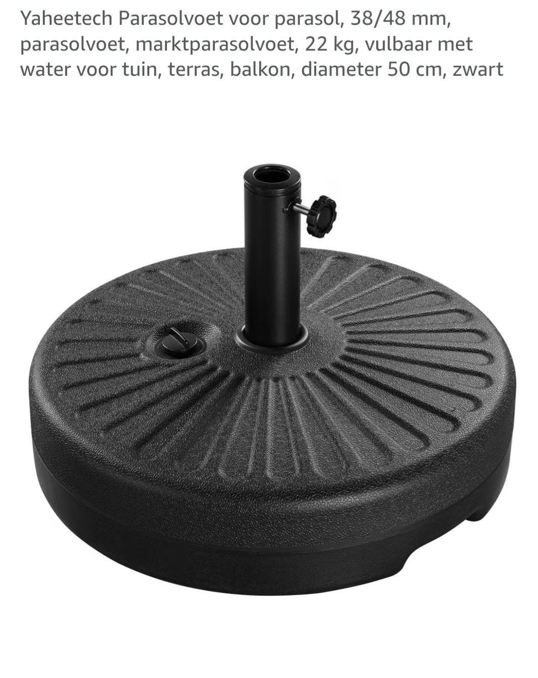 Yaheetech Parasolvoet voor parasol, 22 kg, zwart, Tuin en Terras, Ophalen of Verzenden, Nieuw