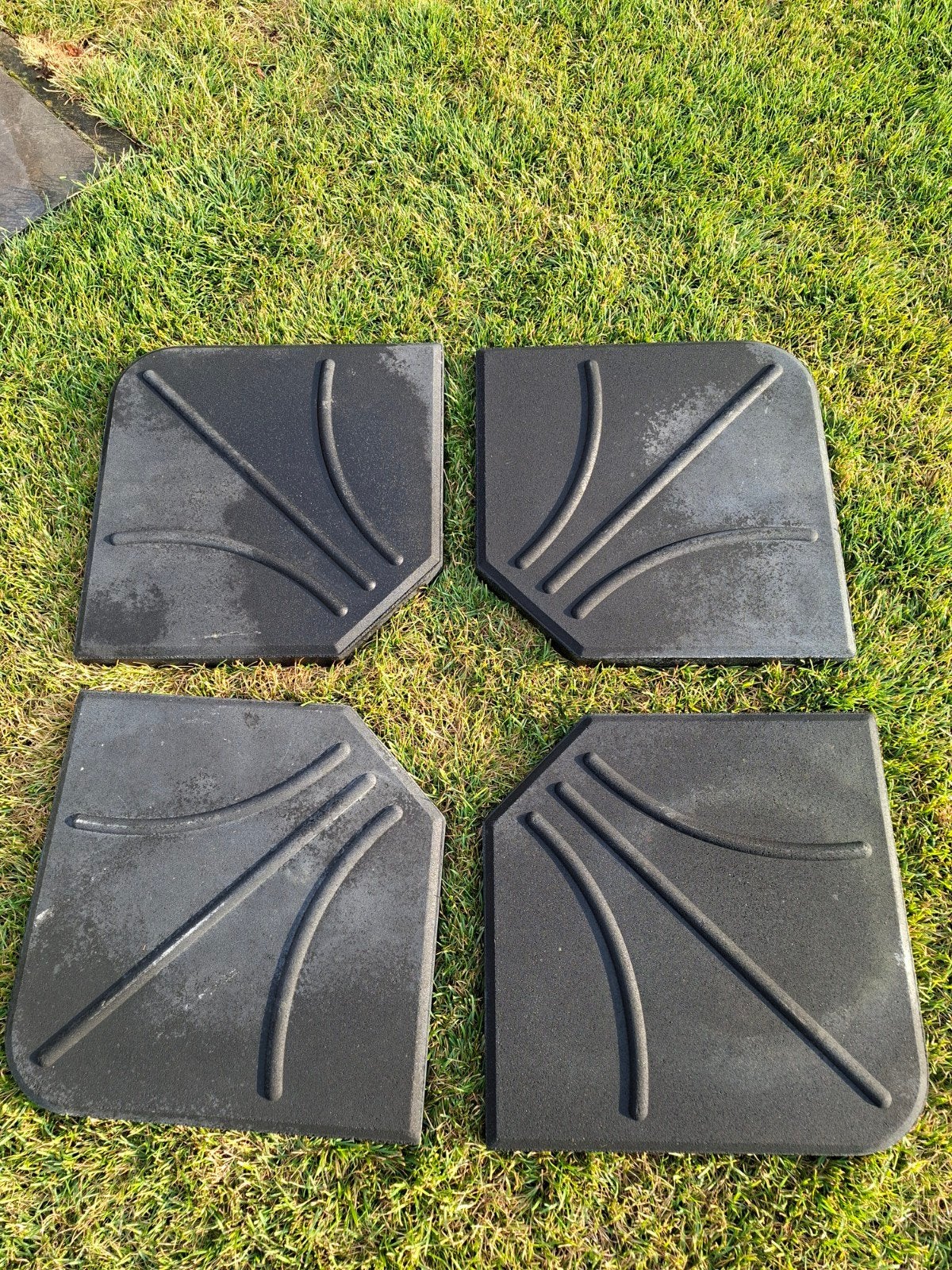 Parasolvoet tegels - set van 4, Ophalen, Gebruikt, Minder dan 1 meter, Parasolvoet