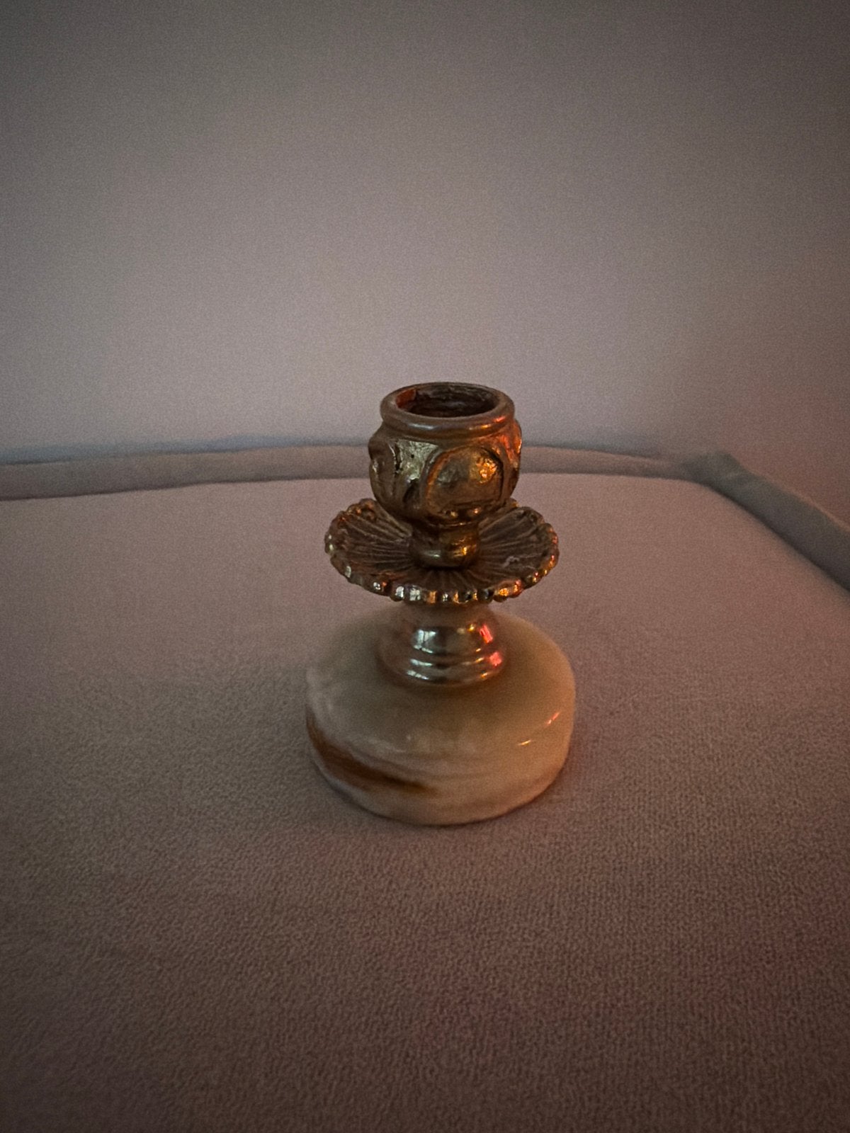 Vintage kandelaar met marmeren voet, Antiek en Kunst, Ophalen, Overige materialen