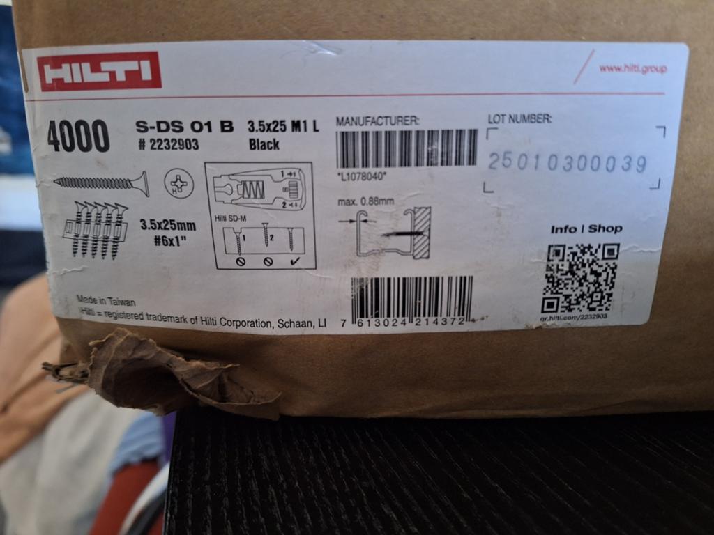 Hilti Schroeven S-DS 01 B 3.5x25 M1 L - 4000 stuks, Ophalen of Verzenden