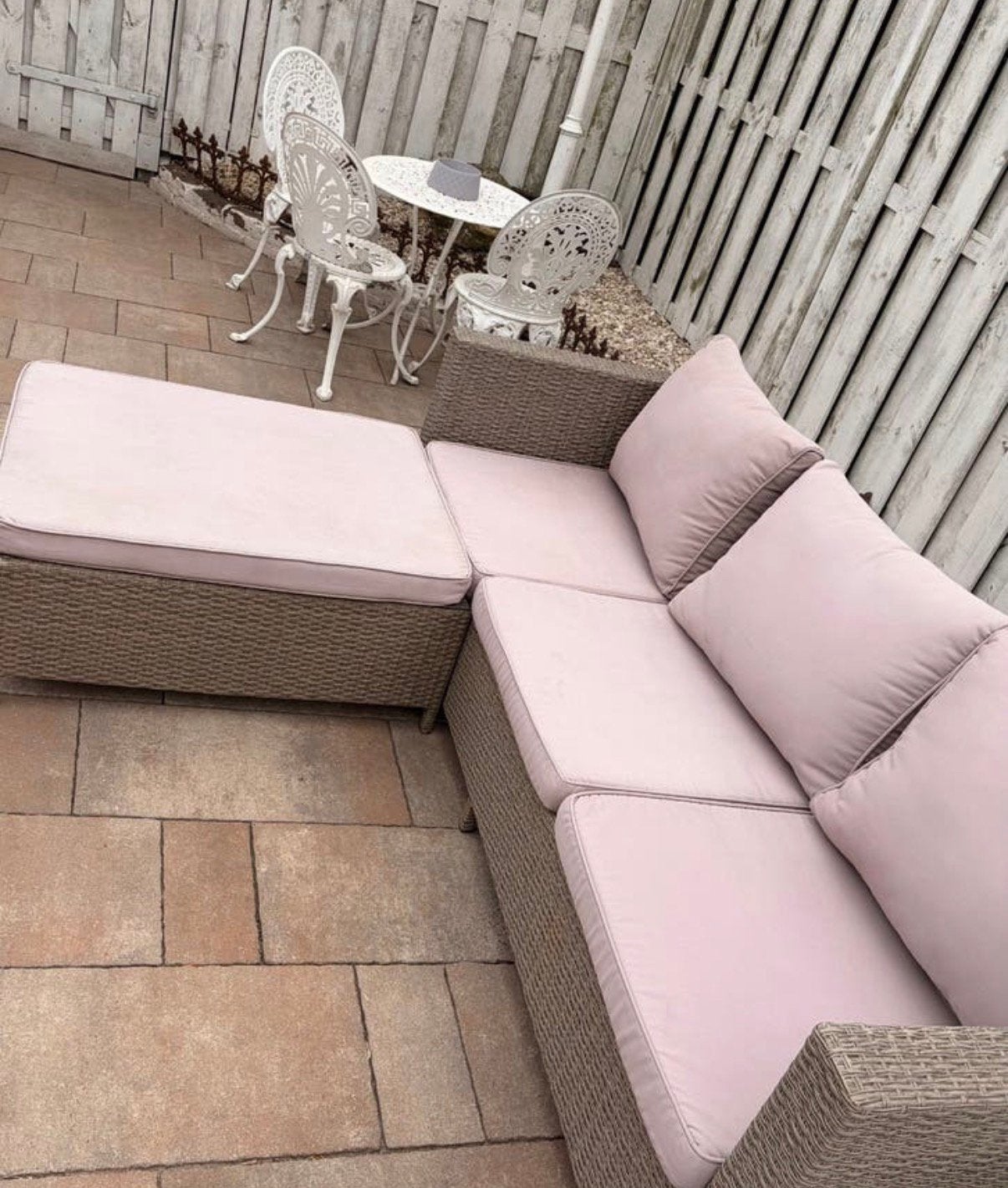 Tuinbank met tafel, Tuin en Terras, Ophalen, 4 zitplaatsen, Gebruikt, Loungeset
