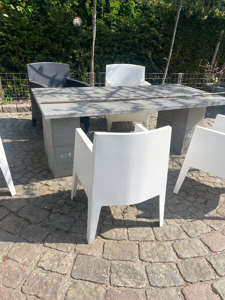 Tuintafel hardstenen blad, Ophalen, Gebruikt, Rechthoekig, Overige materialen