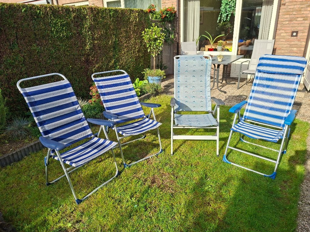 4 Campingstoelen, Caravans en Kamperen, Ophalen, Gebruikt, Campingstoel