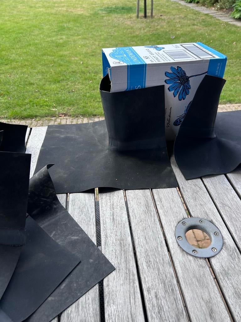 6st EPDM Dakbedekking hoekstukken- ca. 30x30 cm, 1,2mm dik, Ophalen, Overige materialen, Zwart, Zo goed als nieuw