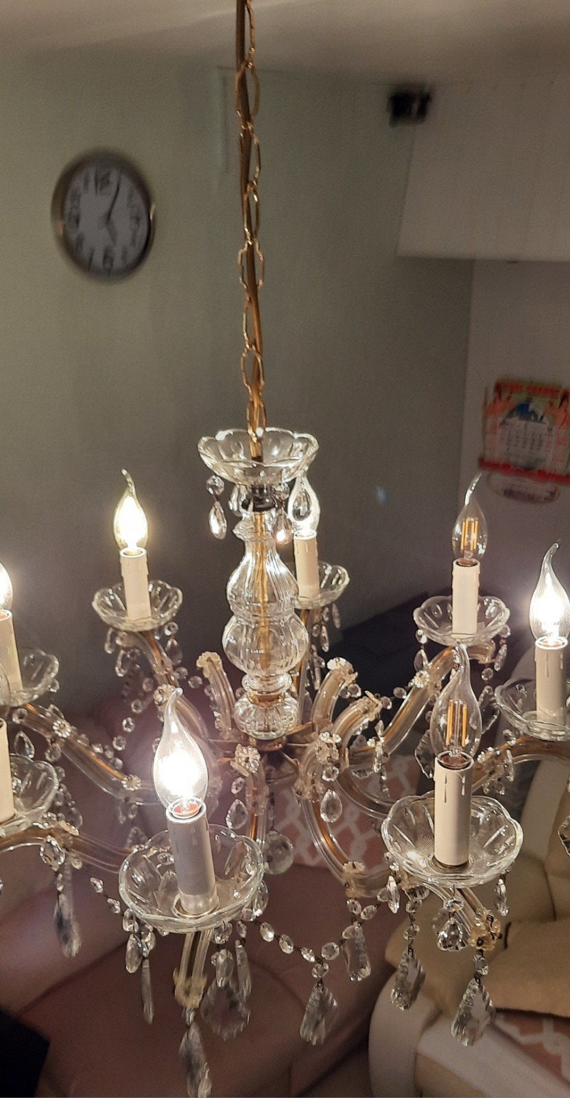 Elegante vintage kroonluchter, Ophalen, Zo goed als nieuw