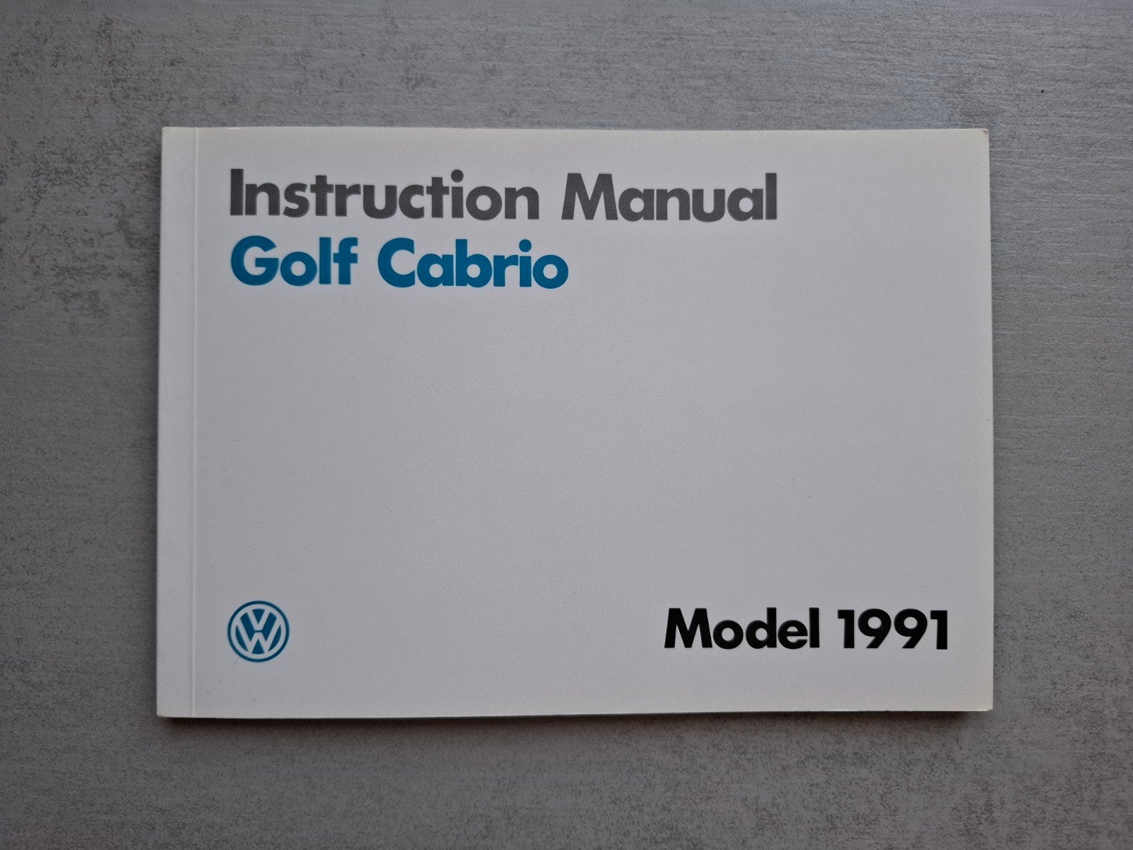 Japanse Volkswagen Golf Cabrio instructieboek - 1991, Ophalen of Verzenden