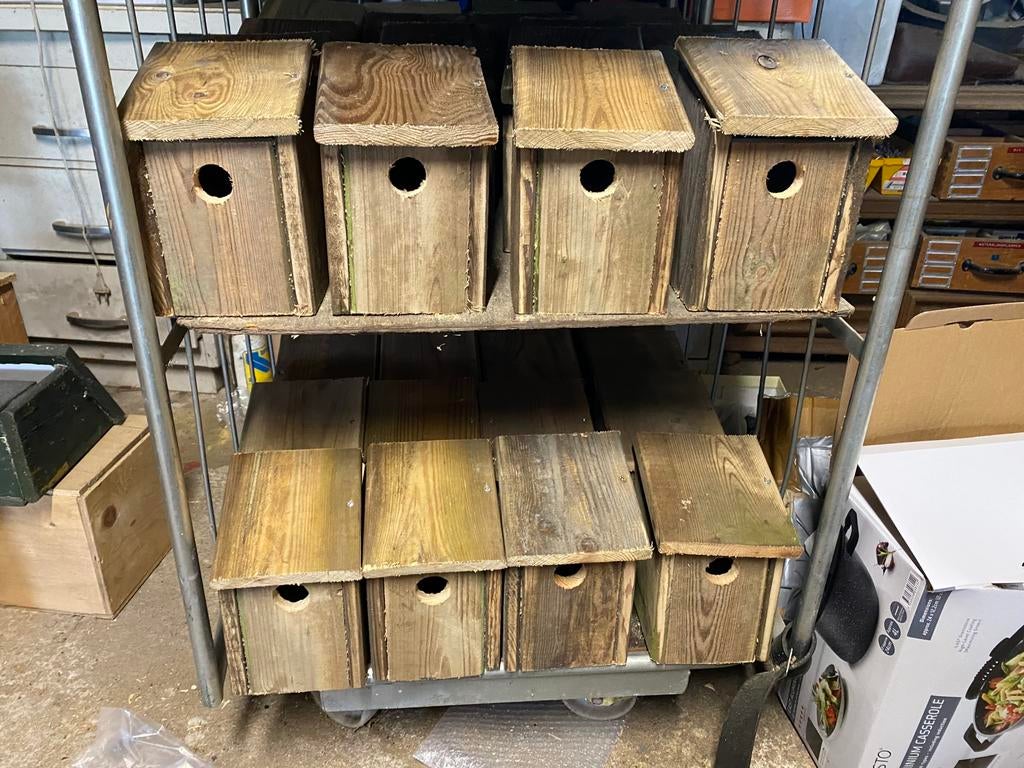 Vogelhuisjes 10 voor €.40,00 kleine vogeljes, Ophalen of Verzenden, Hout, Broedkooi of Kweekkooi