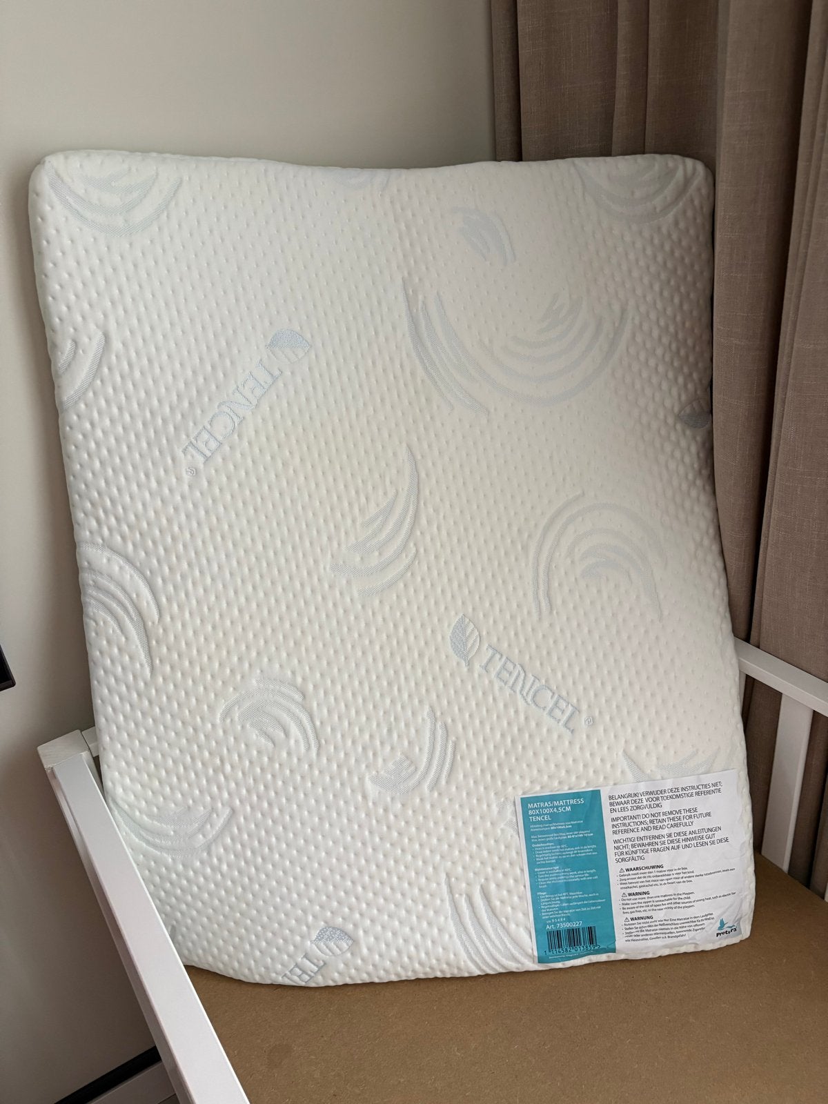 Matras Tencel 80x100 cm voor baby box, Ophalen, Eenpersoons, Nieuw, 80 cm