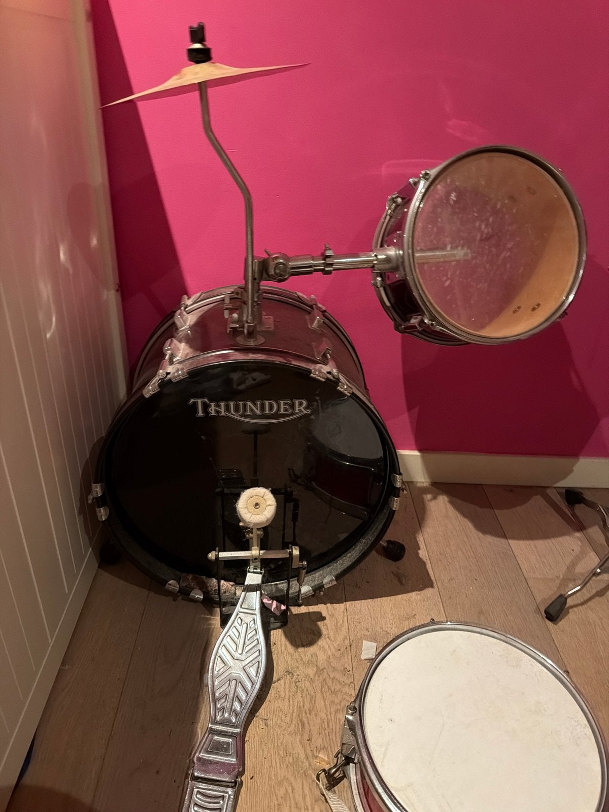 Thunder drumstel met enkele stok, Muziek en Instrumenten, Ophalen, Gebruikt, Overige merken