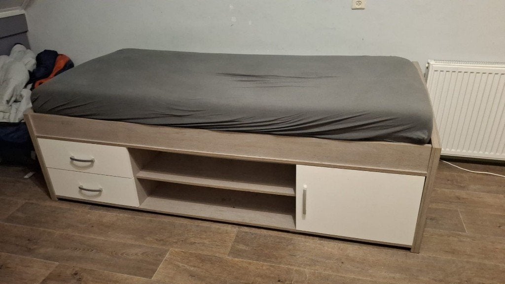 jongensbed 90 bij 200 gratis, 85 tot 100 cm, Gebruikt, 180 cm of meer, Ophalen