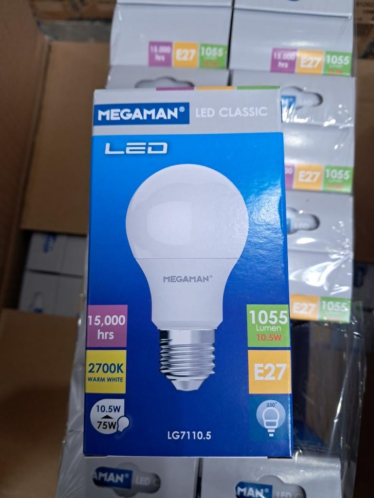 10x Megaman LED Classic E27 Warm Wit 10.5W (75W equivalent), Ophalen of Verzenden, Nieuw, Klassiek