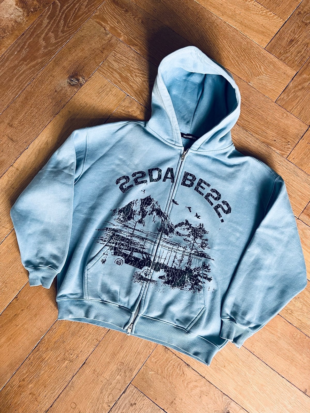22DABE22 Hoodie met rits - Maat S, Ophalen of Verzenden, Zo goed als nieuw, Maat 46 (S) of kleiner, Blauw