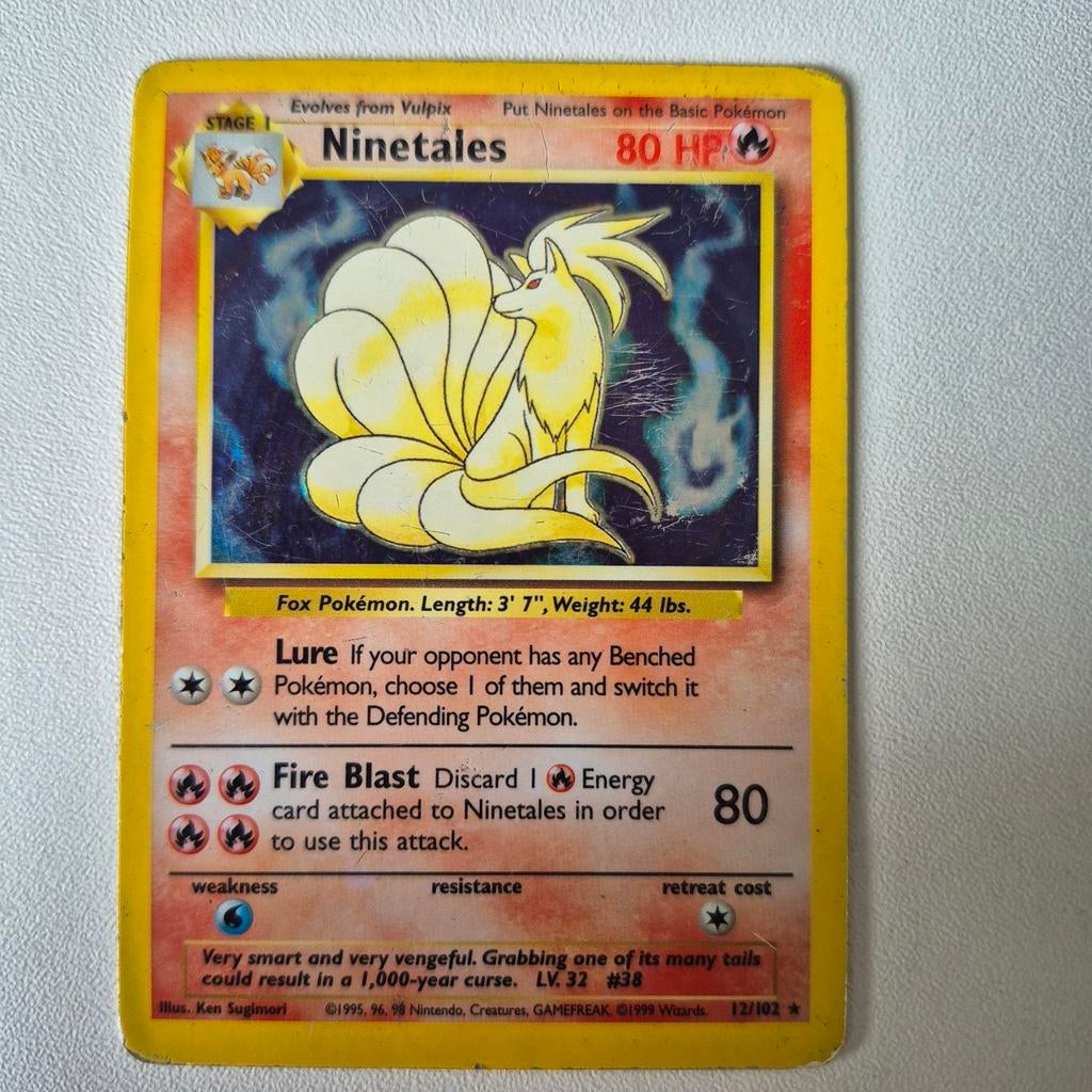 Pokémon Kaart Ninetales Base Set Holo, Ophalen of Verzenden, Zo goed als nieuw