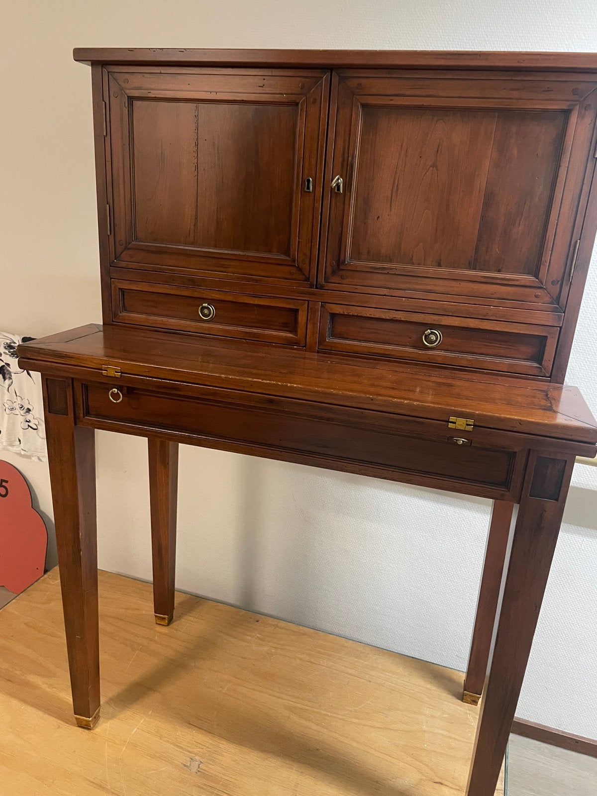 Kwalitatief mooie klassiek secretaire vol hout, Huis en Inrichting, Kasten | Secretaires, Ophalen, Gebruikt, Klassiek
