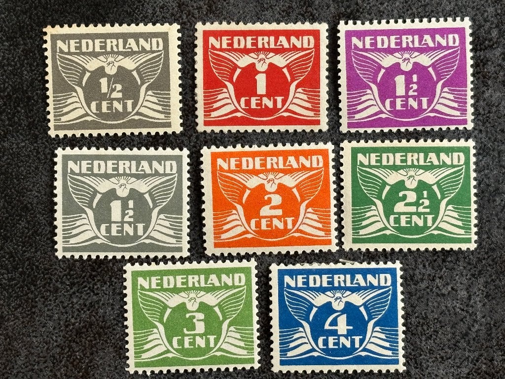 1934 NVPH 169-176B Vliegende duif met WM Ongebruikt, Ophalen of Verzenden, T/m 1940