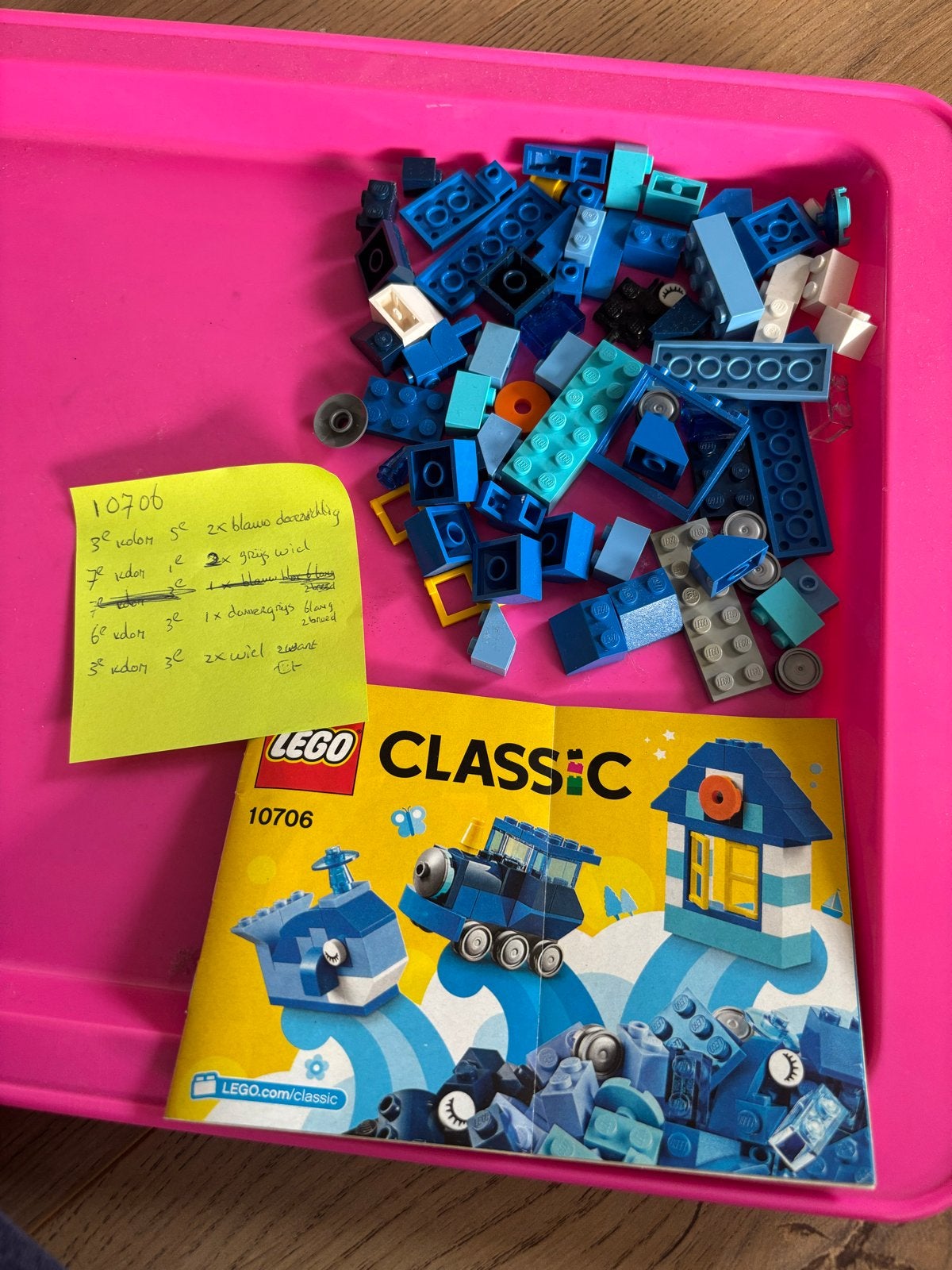 9997) LEGO Classic 10706 Blauwe Creatieve Bouwdoos, Ophalen of Verzenden, Gebruikt