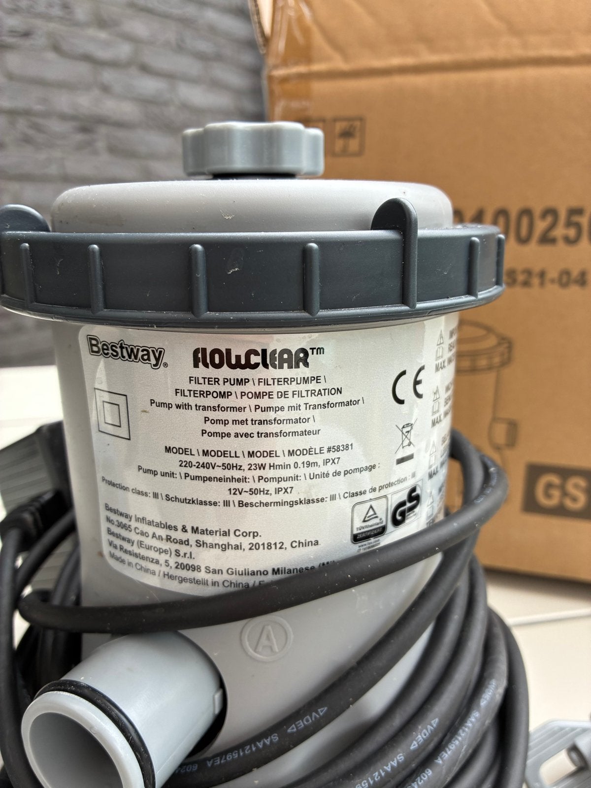 Bestway Flowclear filterpomp model 58381, Tuin en Terras, Zwembad-toebehoren, Ophalen, Zo goed als nieuw, Zwembadpomp