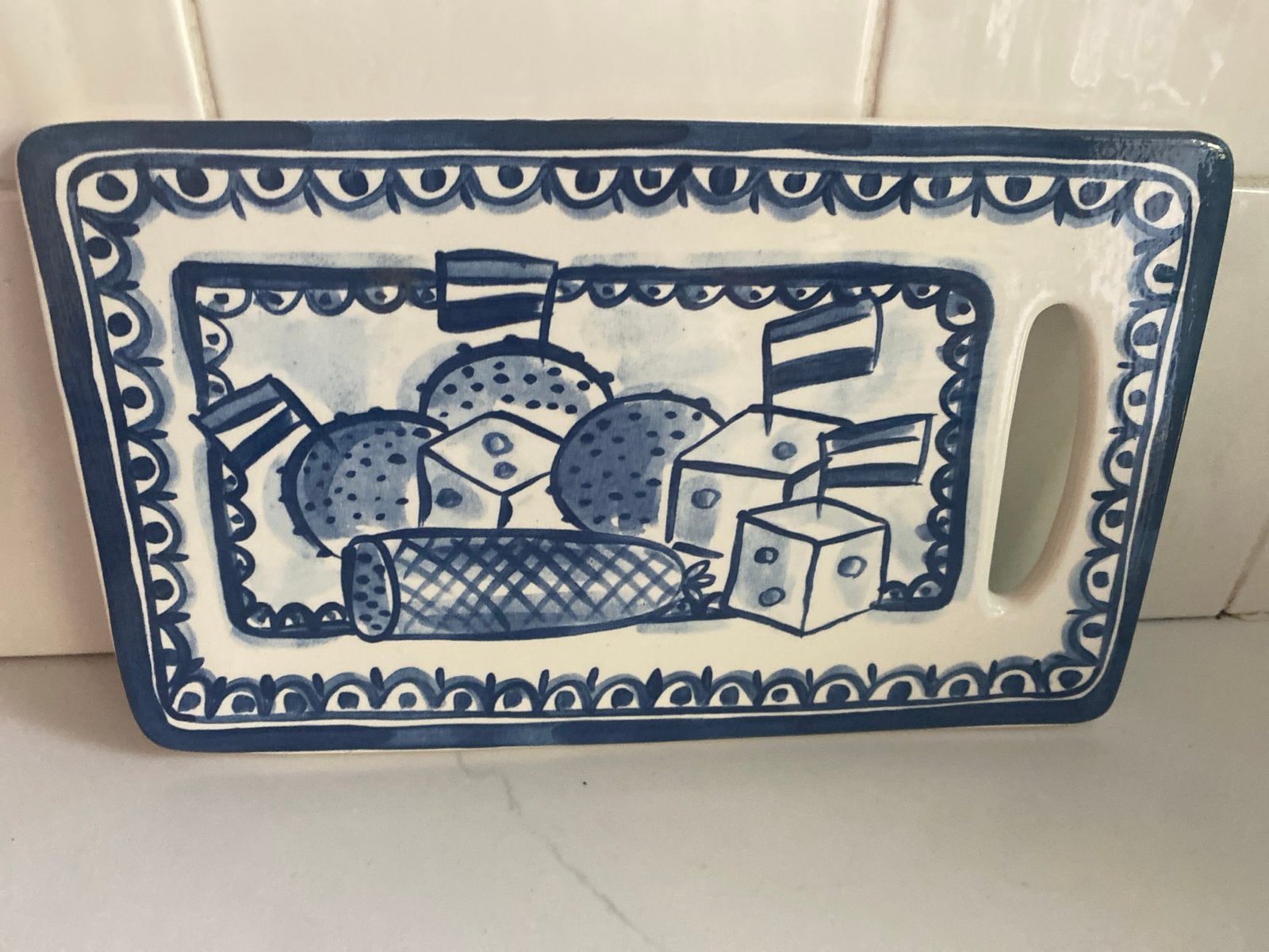 Delfts Blauw Kaasplankje - Handgeschilderd, Ophalen