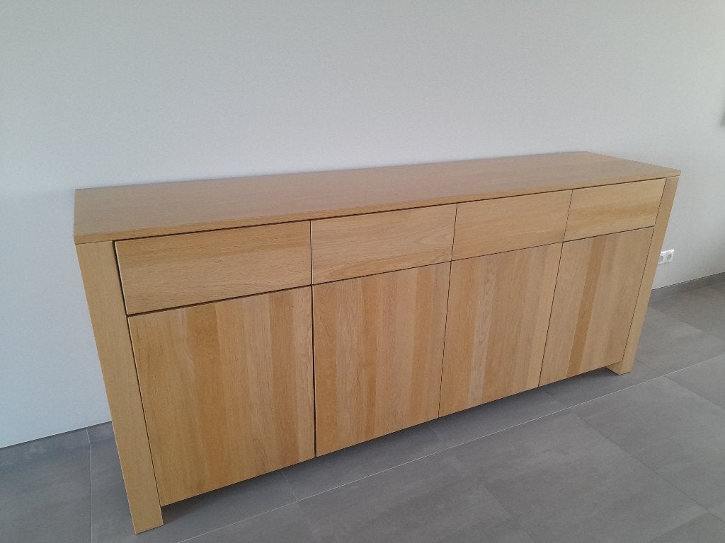 Massief eiken dressoir  216 x 95 x 50cm, Ophalen, Met deur(en), 150 tot 200 cm, Eikenhout