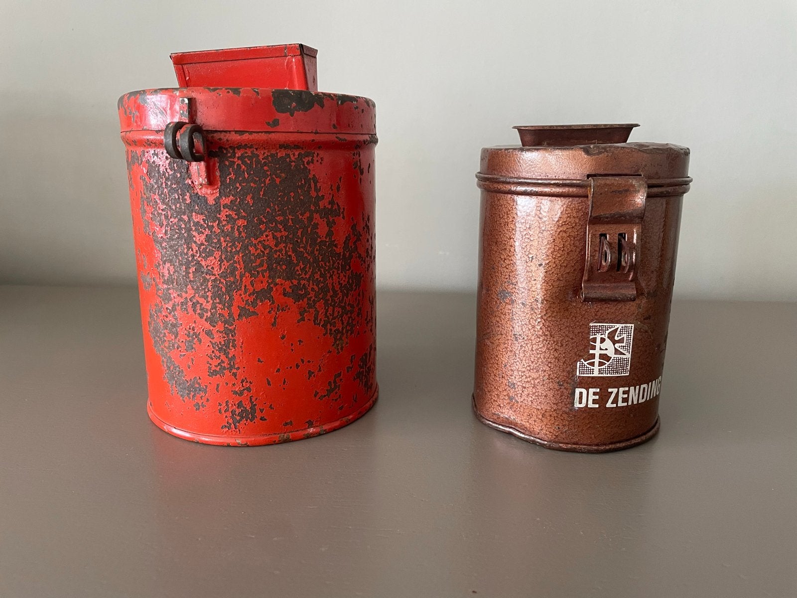 Vintage collectebussen - Set van 2, Ophalen of Verzenden, Gebruikt