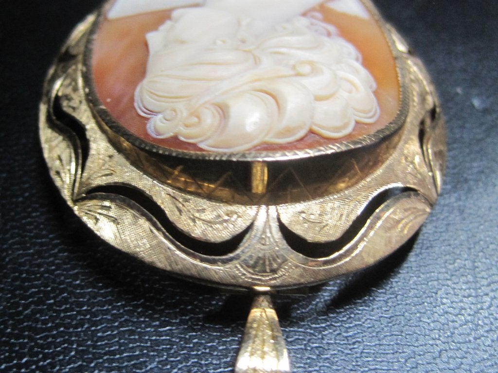 Antiek 14k gouden broche hanger 7,4 cm groot bijzonder mooi, Sieraden, Tassen en Uiterlijk, Ophalen, Goud, Broche