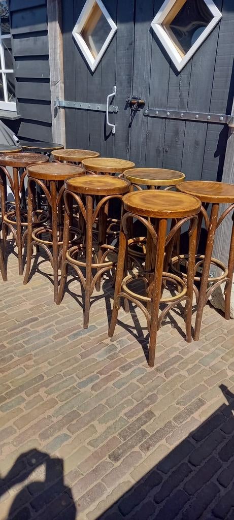 Barkrukken thonet, Huis en Inrichting, 5 krukken of meer, Ophalen, Gebruikt, 60 tot 90 cm