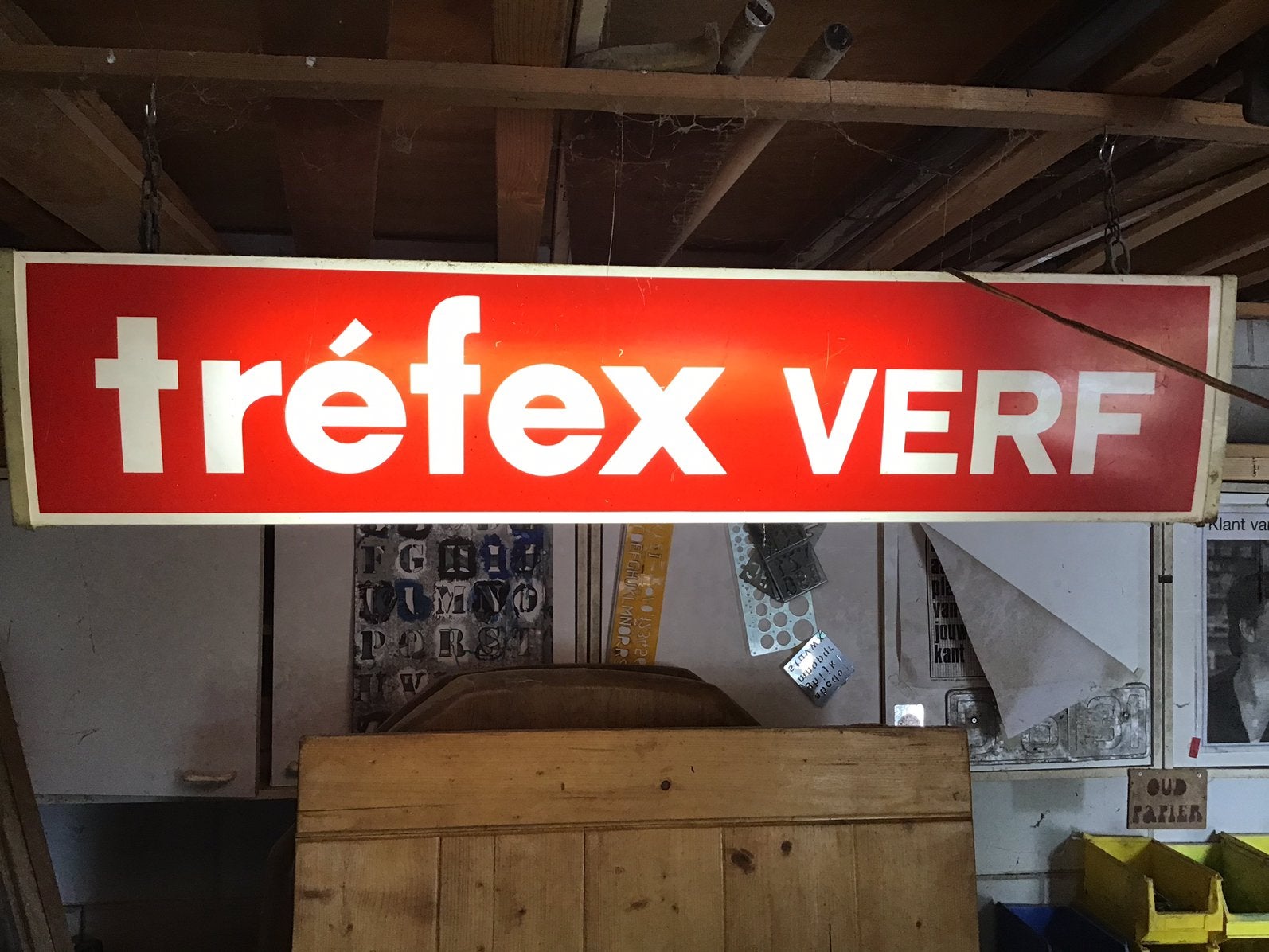 Trefex reclame lichtbak, Ophalen, Gebruikt, Lichtbak of (neon) lamp