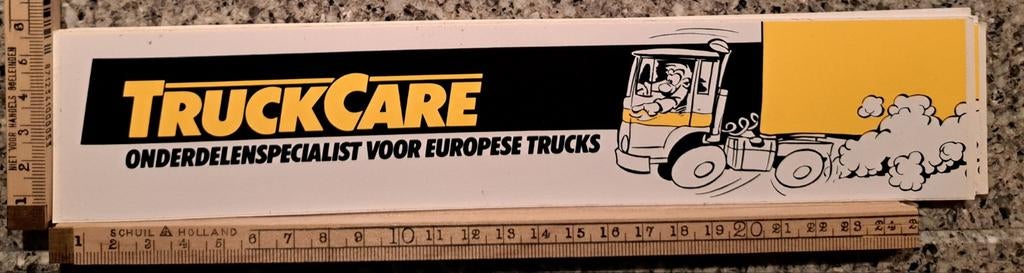 Vintage sticker TruckCare vrachtwagen vrachtauto autosticker, Ophalen of Verzenden, Zo goed als nieuw