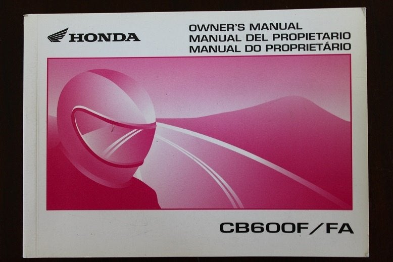 Honda CB600 F/FA 2007 motorcycle owner's manual  CB 600, Motoren, Ophalen of Verzenden, Honda