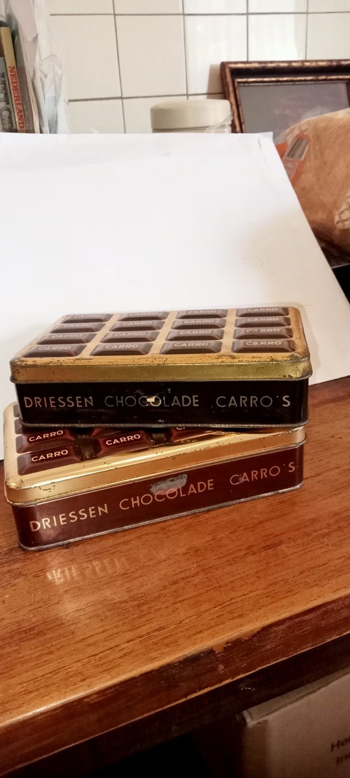 Set van 3 vintage Driessen Chocolade Carro's blikken, Ophalen of Verzenden, Gebruikt, Overige, Overige merken