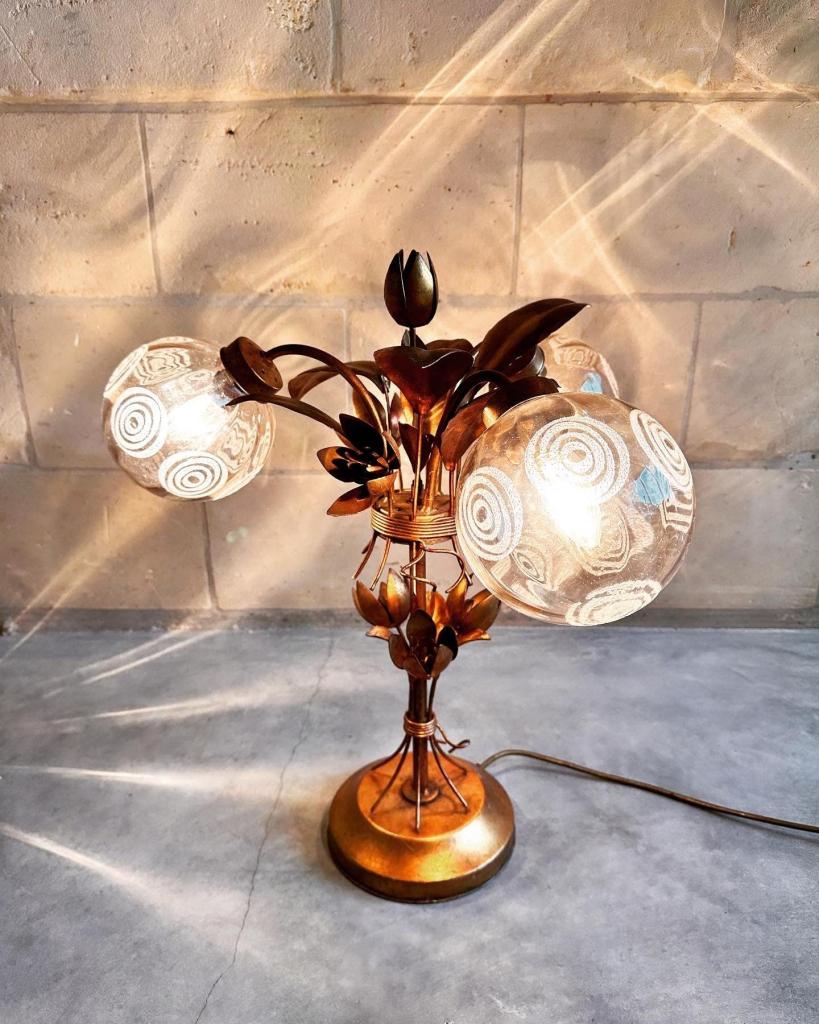 Vintage Hans Kögl tafellamp, Niet ingevuld, Gebruikt, Mid century, 50 tot 75 cm