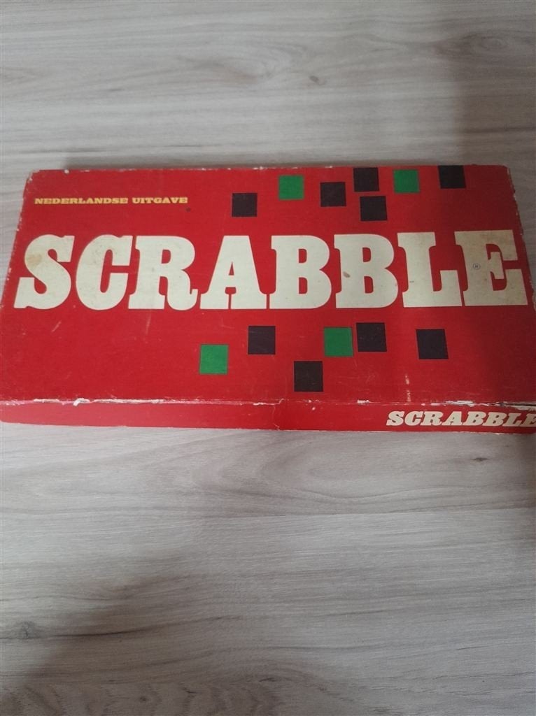 scrabble rode doos houten letters - s4379, Verzenden, Zo goed als nieuw