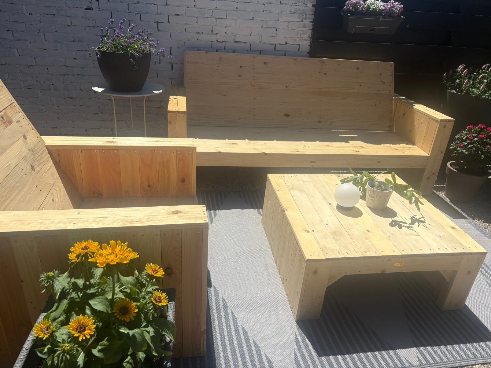 Tuinbank set hout, Ophalen, Nieuw, Hout