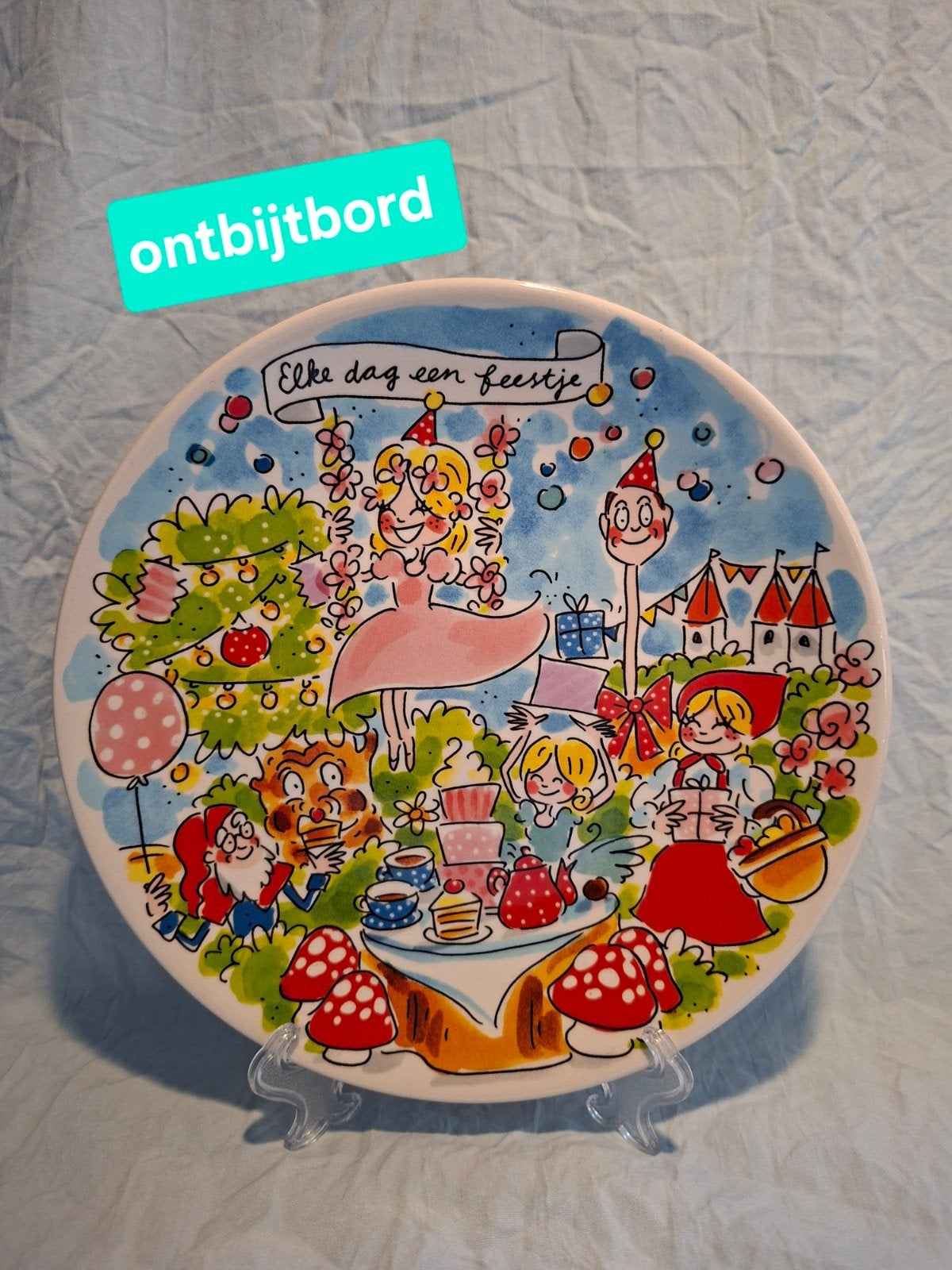 blond Amsterdam Efteling ontbijtbord, Ophalen of Verzenden, Zo goed als nieuw, Aardewerk, Bord(en)