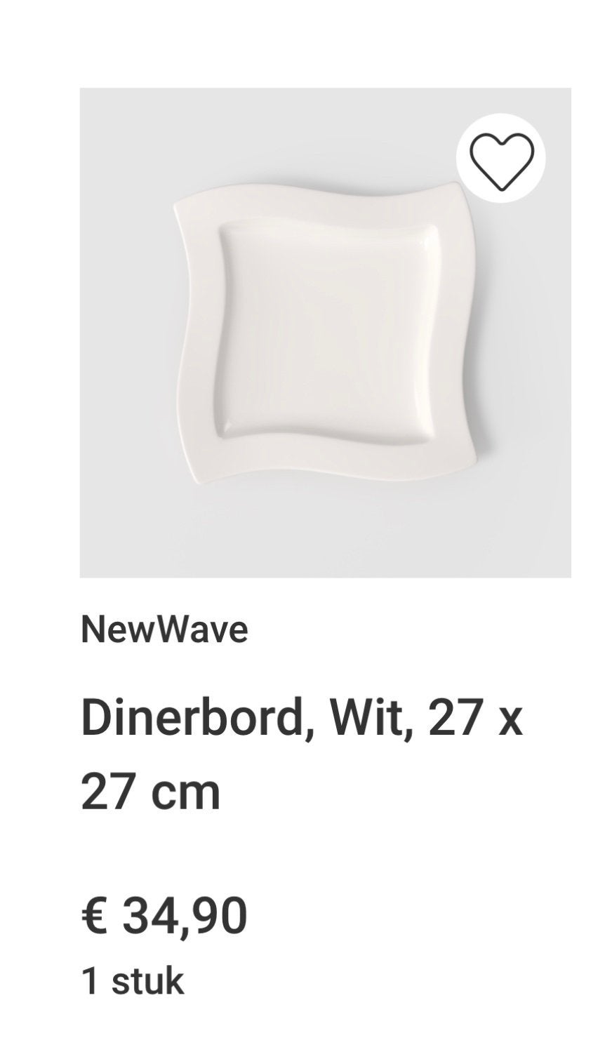 Villeroy &Boch servies Wave, 4 dinerborden, Ophalen, Zo goed als nieuw, Bord(en), Overige stijlen