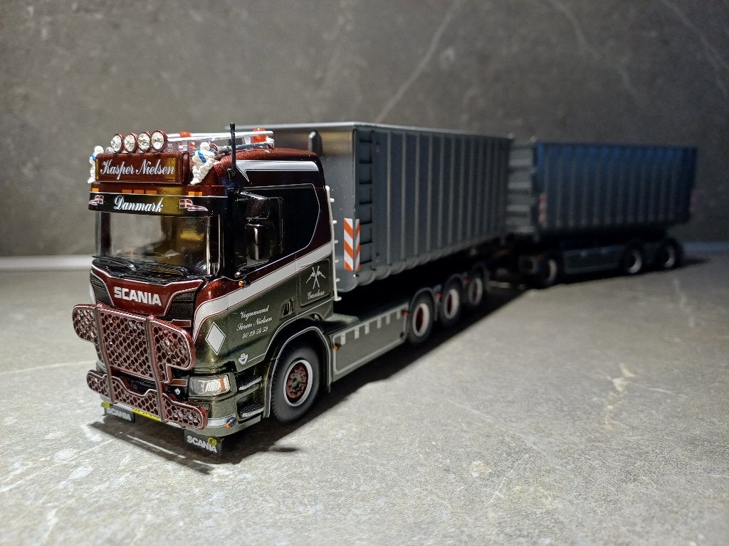 Tekno 86531 Scania S730 combi Søren Nielsen met 2 containers, Hobby en Vrije tijd, Modelauto's | 1:50, Ophalen of Verzenden, Nieuw