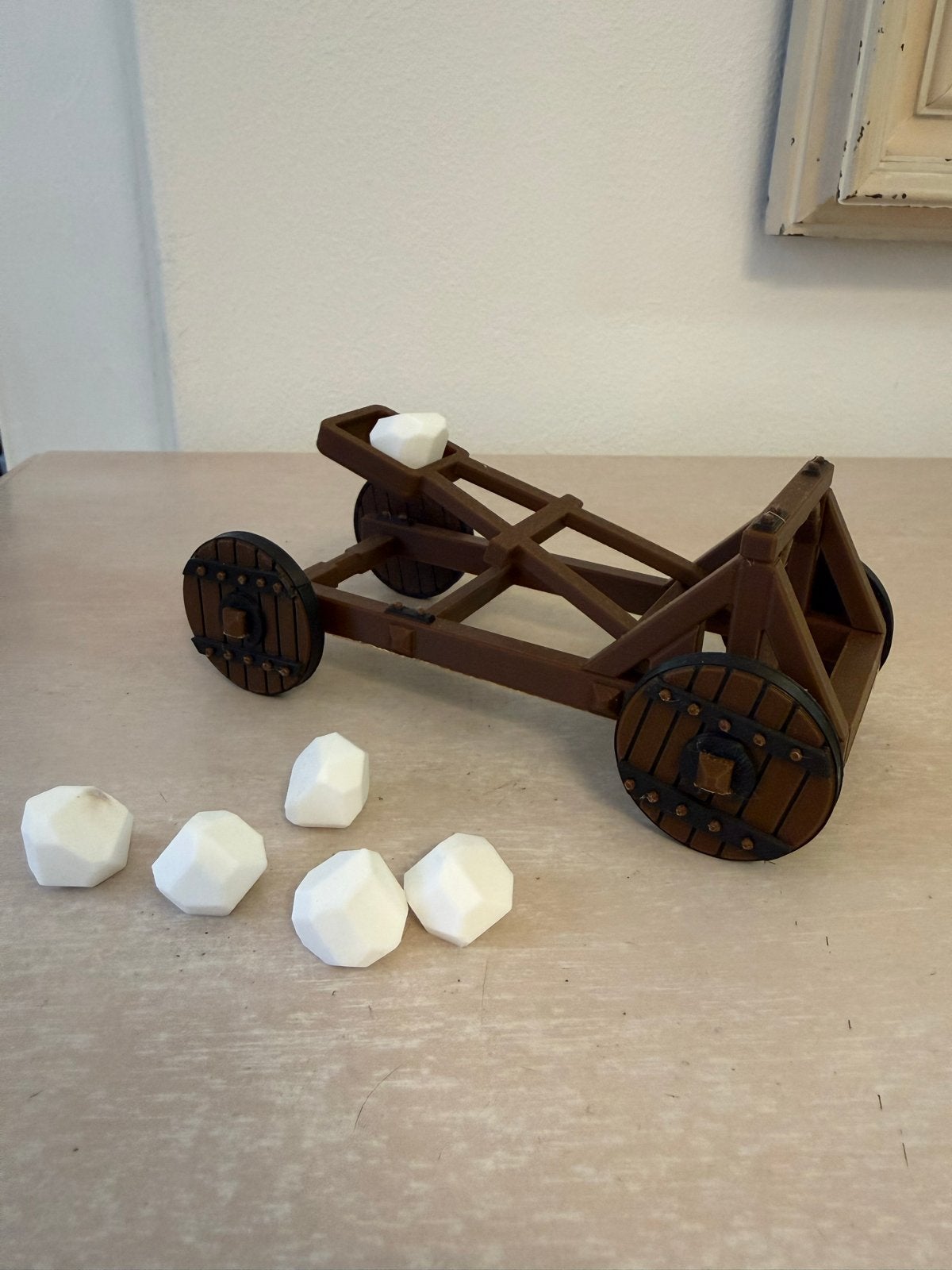 Mini Katapult Speelgoed met Projectielen, Ophalen of Verzenden, Gebruikt, Jongen of Meisje