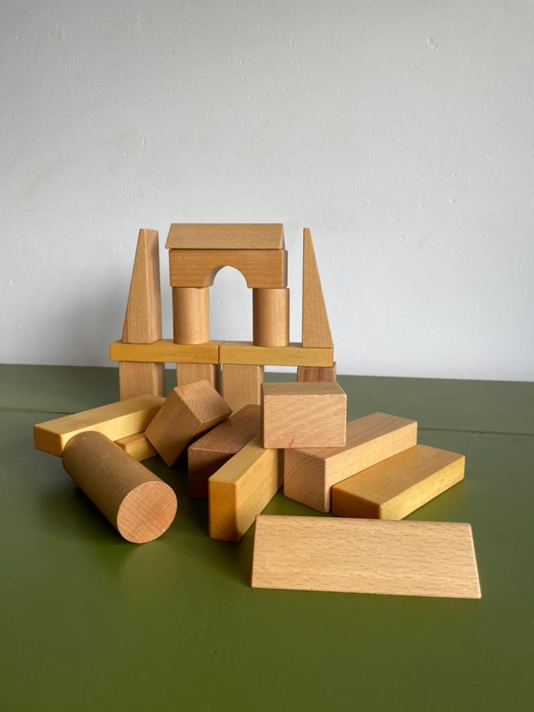 Wooden Story houten bouwblokken – 49-delige set, Ophalen, Gebruikt