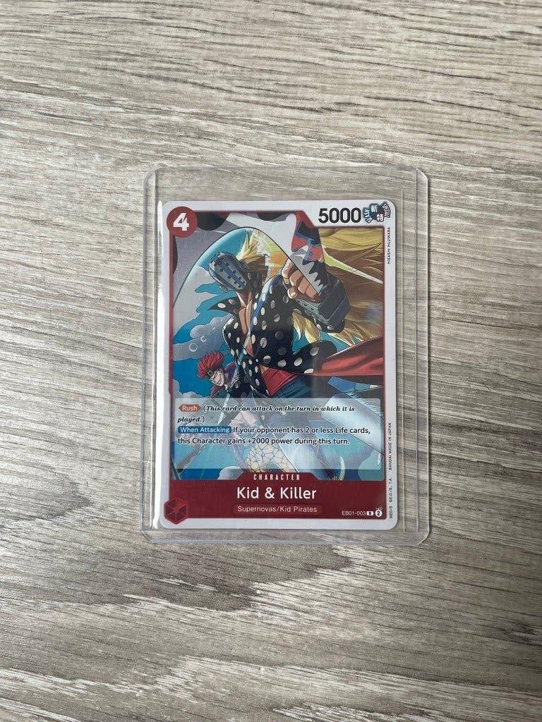 One Piece TCG - Kid & Killer EB01-003 R  - Near Mint, Ophalen of Verzenden, Zo goed als nieuw, Losse kaart, Foil