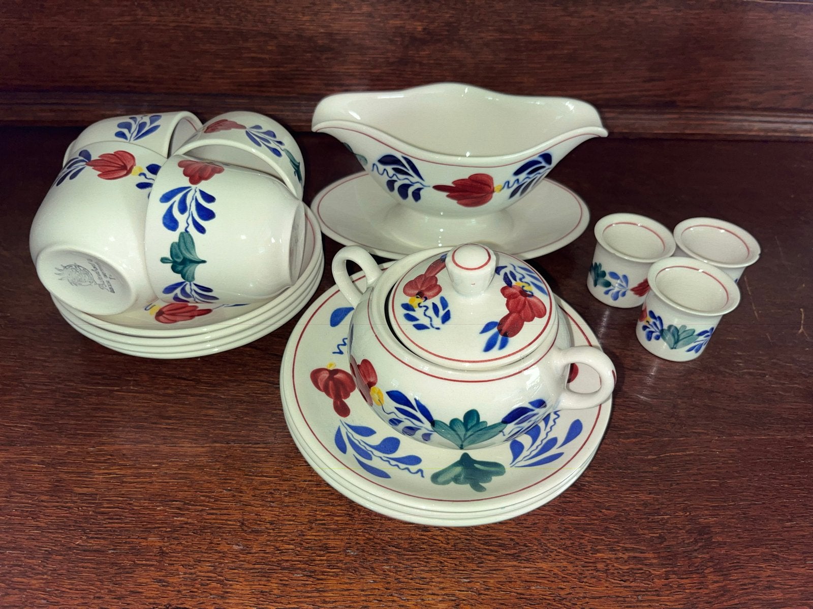 Boch Boerenbont Servies Set - Handgeschilderd, Ophalen