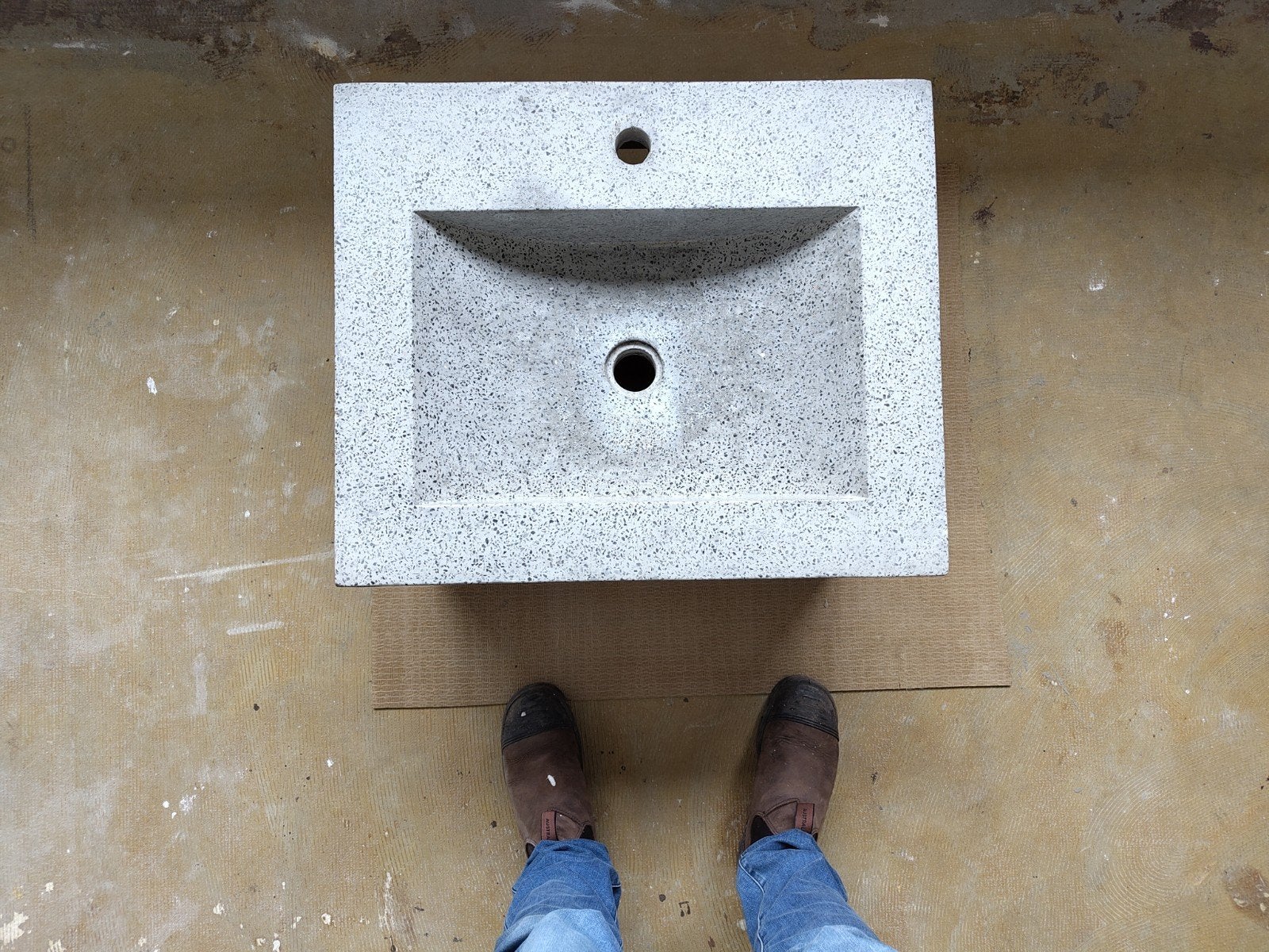 Granito wastafel wasbak met onderkast - Hout, Ophalen, Minder dan 50 cm, Gebruikt, Minder dan 100 cm