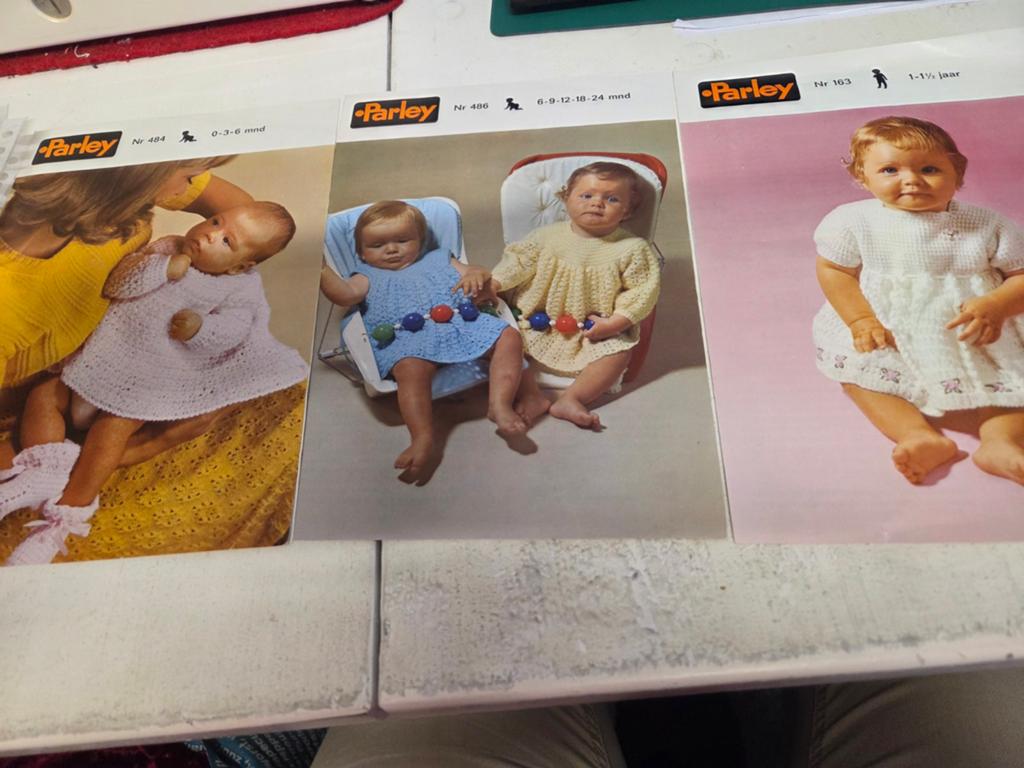 Zolderopruiming 3 x parley vintage baby peuter haakpatroon, Ophalen of Verzenden, Breien of Haken, Patroon of Boek