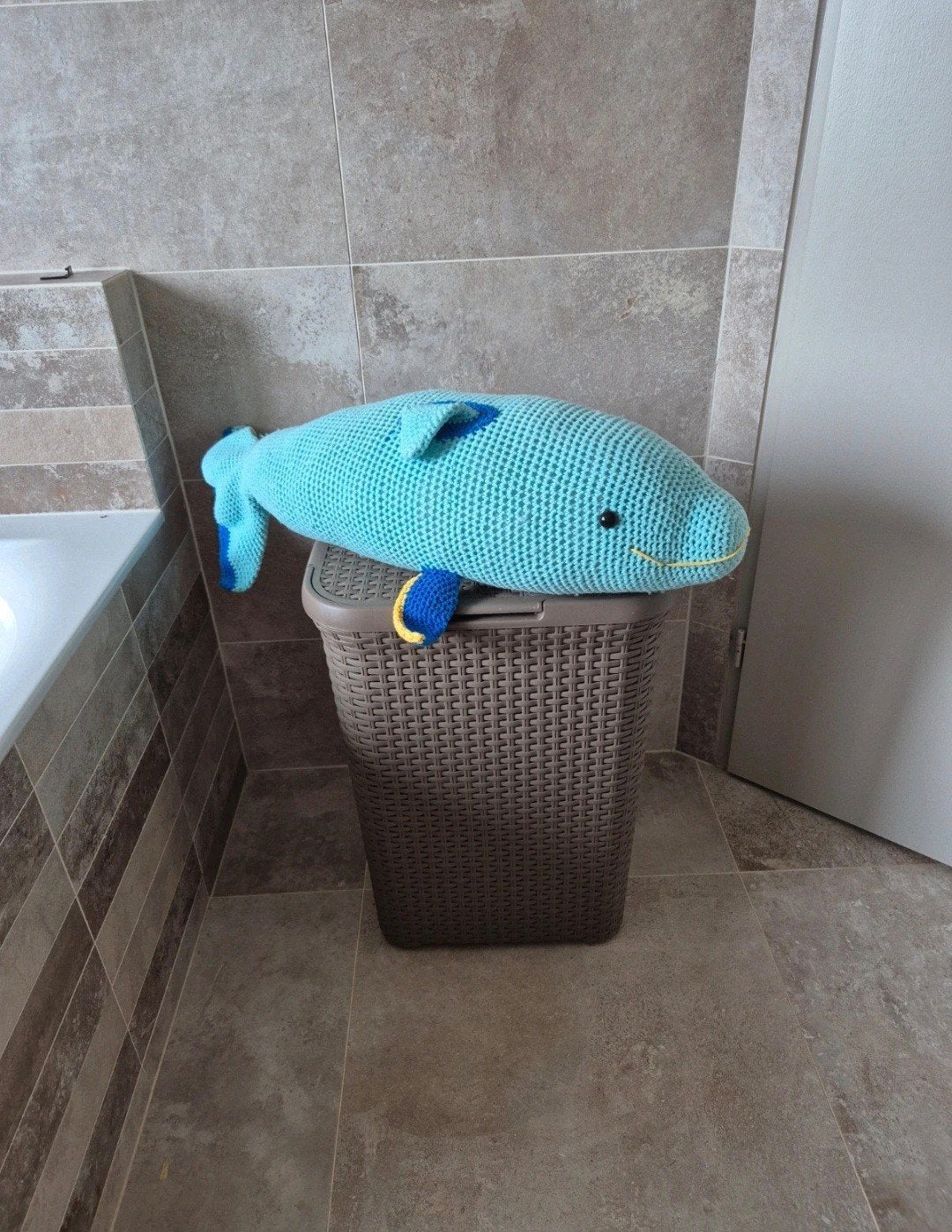 Grote gehaakte walvis knuffel - Handgemaakt, Handgemaakt, Overige typen, Blauw, Ophalen of Verzenden