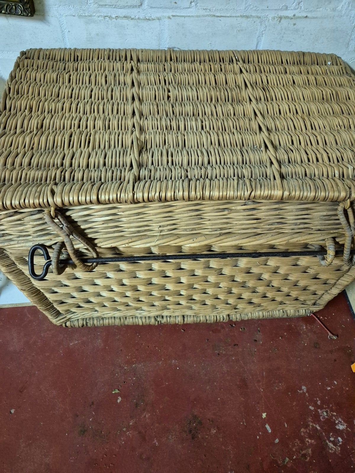 ouwe rieten mand, Huis en Inrichting, Ophalen, Zo goed als nieuw, Rechthoekig, Riet