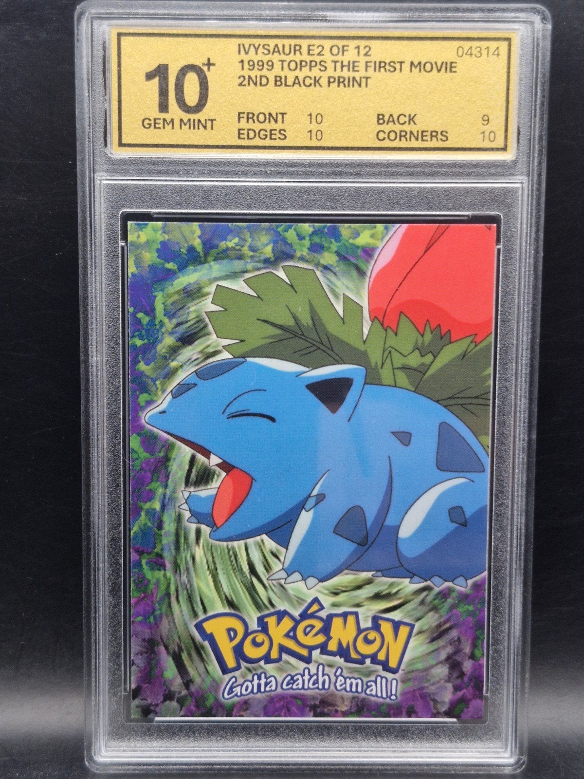 Ivysaur 1999 topps the first movie #e2 woetoe grading 10+, Verzenden, Zo goed als nieuw, Losse kaart