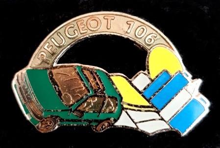 Peugeot 106 pin- opengewerkt groen, Verzenden, Nieuw, Transport, Speldje of Pin