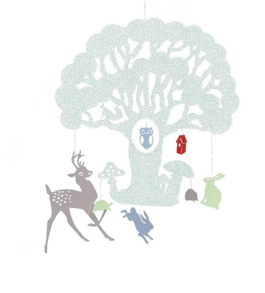 Hangende Mobiel Kinderkamer Grote Eik Bos dieren Djeco, 3, rue des Grands-Augustins 75006 PARIS, Djeco, Nieuw, Ophalen of Verzenden