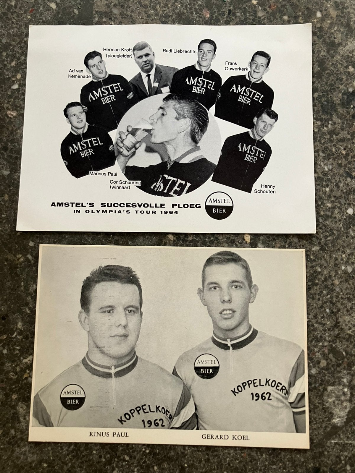 Amstel Bier - 2 kaarten wielrennen, Verzamelen, Ophalen of Verzenden, Zo goed als nieuw, Overige sporten, Spelerskaart